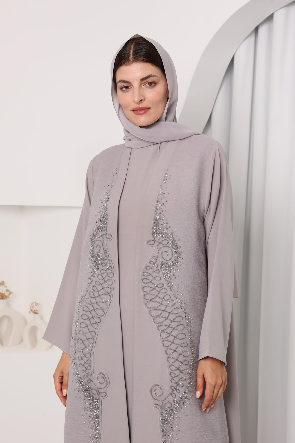 JUNIPER ABAYA- Lt. Grey
